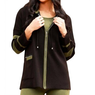 Women's Stripe Zip Pullover - Angel Apparel