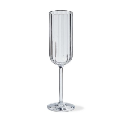 tag Riley Acrylic Champagne Flutes -Clear Drinkware for Everyday Use - Hand Wash Only, 9.25" Tall
