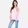 Anna-Kaci Women's V-Neck Blouse with 3/4 Lantern Sleeves and Ruffle Cuffs - 4 of 4