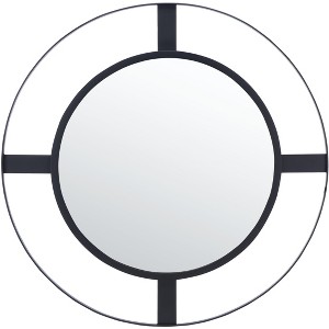 Kirina Mirror - 34" x 34" - MRR3046 - Matte Black - Safavieh - 1 of 4