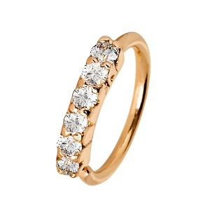 Jewelry Avalanche Unisex 20G 14K Gold Nose Hoop Ring with Moissanites, 6mm Nose Ring - 1 of 4