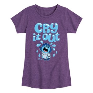 Girls' - Inside Out 2 - Sadness Cry It Out Fitted Short Sleeve Graphic T-Shirt - 1 of 4