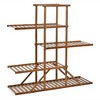 Costway Bamboo Plant Stand 5 tier 10 Potted Plant Shelf Display Holder Natural\Brown - 2 of 4
