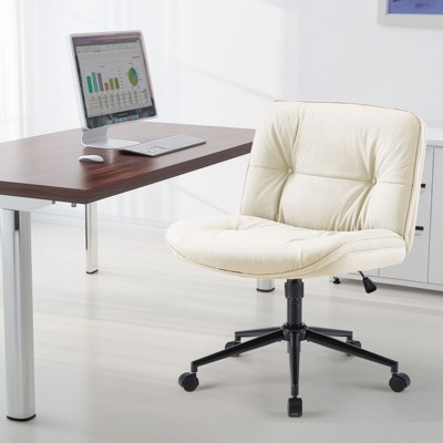 NicBex Modern Accent Swivel Chair Criss Cross Legged Chair with Wheels Armless Chair Adjustable Comfy Chair for Living Room, Reading Room