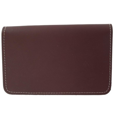 Ctm Leather Top Stub Checkbook Cover Wallet, Burgundy : Target