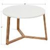 Kate and Laurel Rioux Round MDF Coffee Table, 26x26x18, White and Natural - 2 of 4