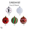 35pc Playfully Patterned Christmas Ornament Bauble Set, Round Holiday Balls| OrnamentallyYou - 3 of 4