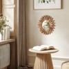 Aoibox Rustic Wood Sunburst Boho Wall Mirror for Entryway Bedroom Living Room Bathroom Housewarming Gift Home Decor Carbonized Black - 3 of 4
