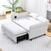 TUYOHW Space-Saving 2-in-1 Sofa Bed,65.7-inch Loveseat with Adjustable Backrest,Side Extension & Cup Holder for Small Space - 4 of 4