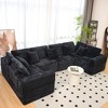 135.5'' Striped Corduroy Modular U-Shaped Sectional Sofa with Reversible 6-Seater Chaise, Ergonomic Design, Cloud-Like Softness - 3 of 4