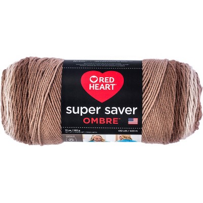 Cocoa ombre - Made in Turkey, Red Heart Super Saver Ombre Yarn, variegated,  gradient, color blend, acrylic worsted #4 weight