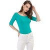 INSPIRE CHIC Women's Half Sleeves Scoop Neck Fitted Layering Soft T-Shirt - 3 of 4
