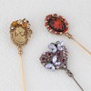 Anna-Kaci 5Pcs Vintage Cameo and Rhinestone Hat Lapel Pin Set for Secure Styling on Scarves Coats and Hats - 5pcs Vintage - 3 of 4