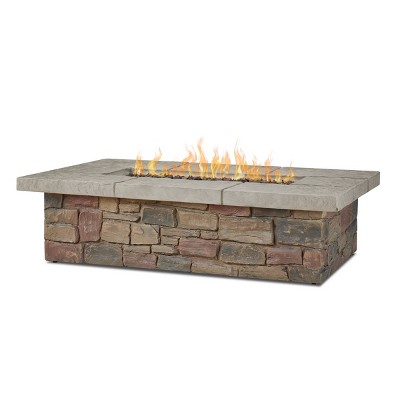 Sedona 52" Square Gas Fire Table with Natural Gas Kit Beige - Real Flame