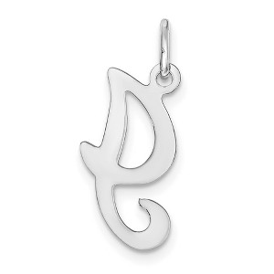 Black Bow Jewelry 14k White Gold, Sophia Collection, Small Script Initial I Pendant - 1 of 4