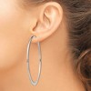 Black Bow Jewelry Extra Large Round Hoop Earrings in Sterling Silver - 57mm (2-1/4 Inch) - 3 of 4