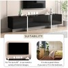 Contemporary 74.8" TV Stand for TVs up to 80", Modern High Gloss Media Console with 3 Cabinets & 2 Drawers for Living Room - 3 of 4