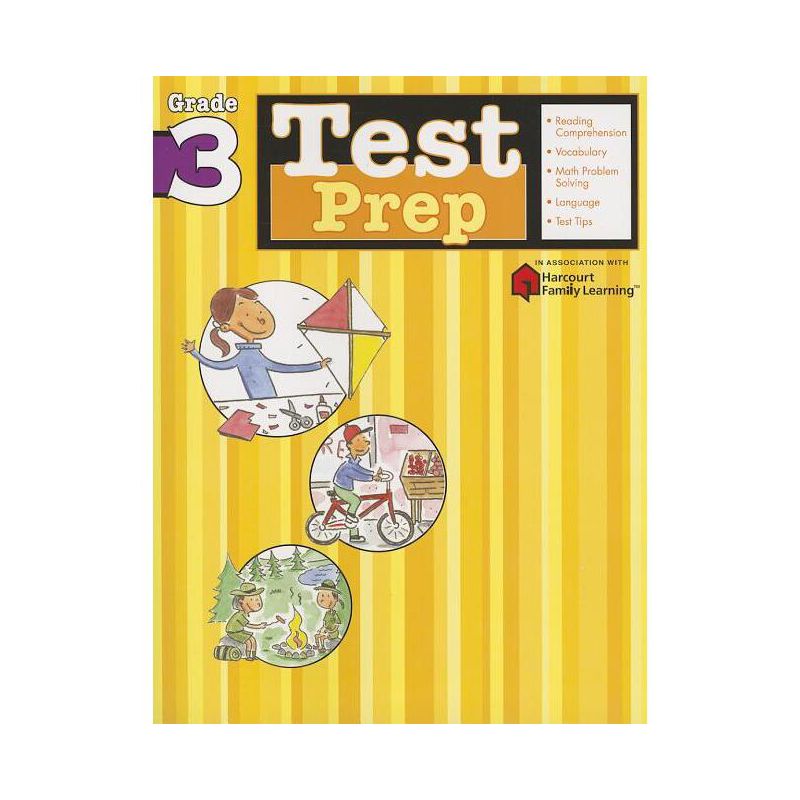 Test Prep: Grade 3 (Flash Kids Harcourt Family Learning) - (Paperback), 1 of 2