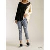 Women's Contrast Color Raw Edge Top - umgee - 3 of 4