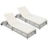 NicBex Outdoor Chaise Lounge, Patio Lounge Chair with 5-Position Backrest, PE Rattan Wheels for Poolside, Backyard, Patio, Gray - 2 of 4