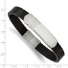 Black Bow Jewelry 10mm Stainless Steel & Black Leather I.D. Bracelet, 8.5 Inch - 4 of 4