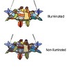 Chloe Lighting Tropical Birds Tiffany-Style Animal Design Window Panel 16" X 9" - 3 of 3