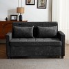 57 Inch Loveseat Pull Out Beds,Sleeper Sofa with a Reversible Backrest Cushion, Side Pockets,Two USB Ports and a Phone Holder-Maison Boucle - 3 of 4