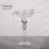 Dinewares Clear Stem Crystal Martini Glasses with Rim and Diamond-like Rhinestones, Elegant 10oz Glassware Set for Cosmopolitan, Vodka - 3 of 4