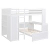 VYNXARIA Full size Loft Bed with a twin size Stand-alone bed, Shelves,Desk,and Wardrobe£¬White - 4 of 4