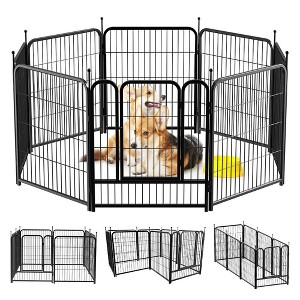 GOTGELIF 8 Panels 32" Height Dog Playpen Heavy Duty Pet Fence Indoor Outdoor - 1 of 4