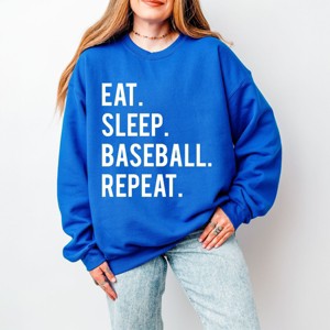 Simply Sage Market Eat Sleep Baseball Repeat Sweatshirt - 2XL - Royal - 1 of 4