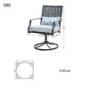 Moda Furnishings 2PCS Steel Teslin Wicker Outdoor Swivel Dining Armchairs - 4 of 4