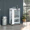 NicBex Rolling Kitchen Island Cart with 2-Side Shelves and 1 Glass Door Cabinet,Kitchen Island on Wheels with Storage,Island Table for Kitchen - 2 of 4