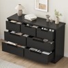 7 Drawer Dresser for Bedroom, Black 7 Chest of Drawers with Embedded Handles, Wooden Dresser Organizer Tv Stand for Living Room Nursery Hallway - 3 of 4