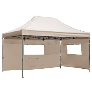 Whisen 10 x 15 Pop Up Canopy Tent, Heavy Duty Party Tent with Sidewalls, Height Adjustable - 1 of 4