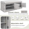 Lyngins Classic 4-Door Storage Bench with Linen Cushion, Magnetic Closure Shoe Bench with Adjustable Shelves, Pine Frame Storage Ottoman, Foot Stool - 2 of 4