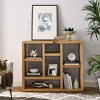 7 Cube Shelf Bookcase Wooden 3 Tier Floor Standing Low Storage Cabinet Display Shelves for Home Library and Office, 7-Cube Low Lattice Bookshelf - 2 of 4