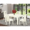 HomeStock 5-Piece Rectangle Buttermilk & Cherry Finish Solid Wood Top Dining table with 4 Chairs with Butterfly Leaf - 2 of 4