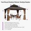 PURPLE LEAF Outdoor Hardtop Gazebo Canopy for Patio Deck Backyard Heavy Duty Outside Sunshade with Netting and Curtains - 4 of 4