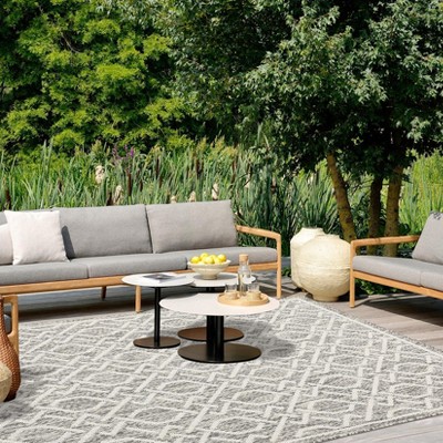 Outdoor Geometry Modern Area Rug Turkish Style.Washable, Foldable, Non-Slip, Light Weight Carpet Stain-Resistant, Breathable, Easy to Clean Sturdy