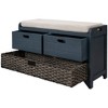 Storage Bench With Removable Basket 2 Drawers, Fully Assembled Shoe Bench With Removable Cushion, Storage Bench - 3 of 4
