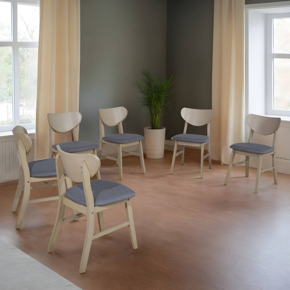 Home Design Set of 6 Easton Dining Chairs Antique Gray