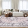 Vintage Distressed Floral Medallion Area Rug Machine Washable Soft Floor Carpet for Home Office - 3 of 4