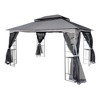 ACEPANO 157.5 in. W Outdoor Garden Pavilion with Ventilated Double-Layer Roof & Mosquito Net for Gardens, Backyards & Patios-Gray - 2 of 4