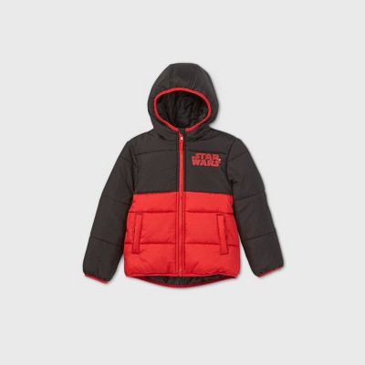 target red puffer jacket