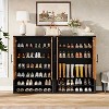 Tribesigns 6-Tier Shoe Cabinet with Doors,  Shoe Storage Organizer with Adjustable Shelves for Entryway Hallway Closet,Black & Brown - 4 of 4