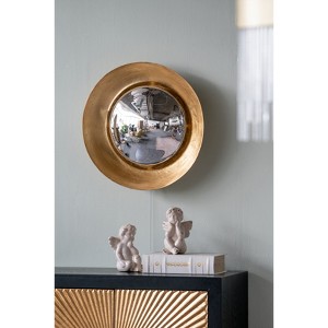 FONTOI Round Retro Wall Mirror with Gold Metal Frame, Decorative Mirror Wall Decor for Living Room, Entryway, Gold, 3.9"*18.7"*18.7" - 1 of 4