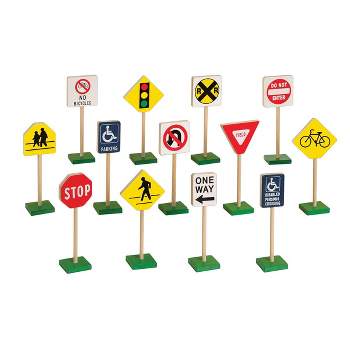 Guidecraft Miniature Traffic 7" Signs - 13 pcs