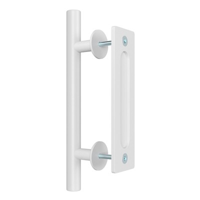 Sliding Barn Door Handle, 1-Piece, White, Heavy Duty£¬Two-Side Design, Round