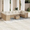 vidaXL 11 Piece Patio Sofa Set with Cushions Beige and Cream Poly Rattan - With Table - 2 of 4
